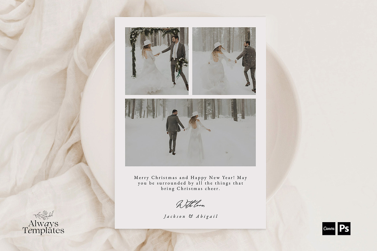 Christmas Card Template CC212, a Card Template by Always Templates (Photo 3 of 3)