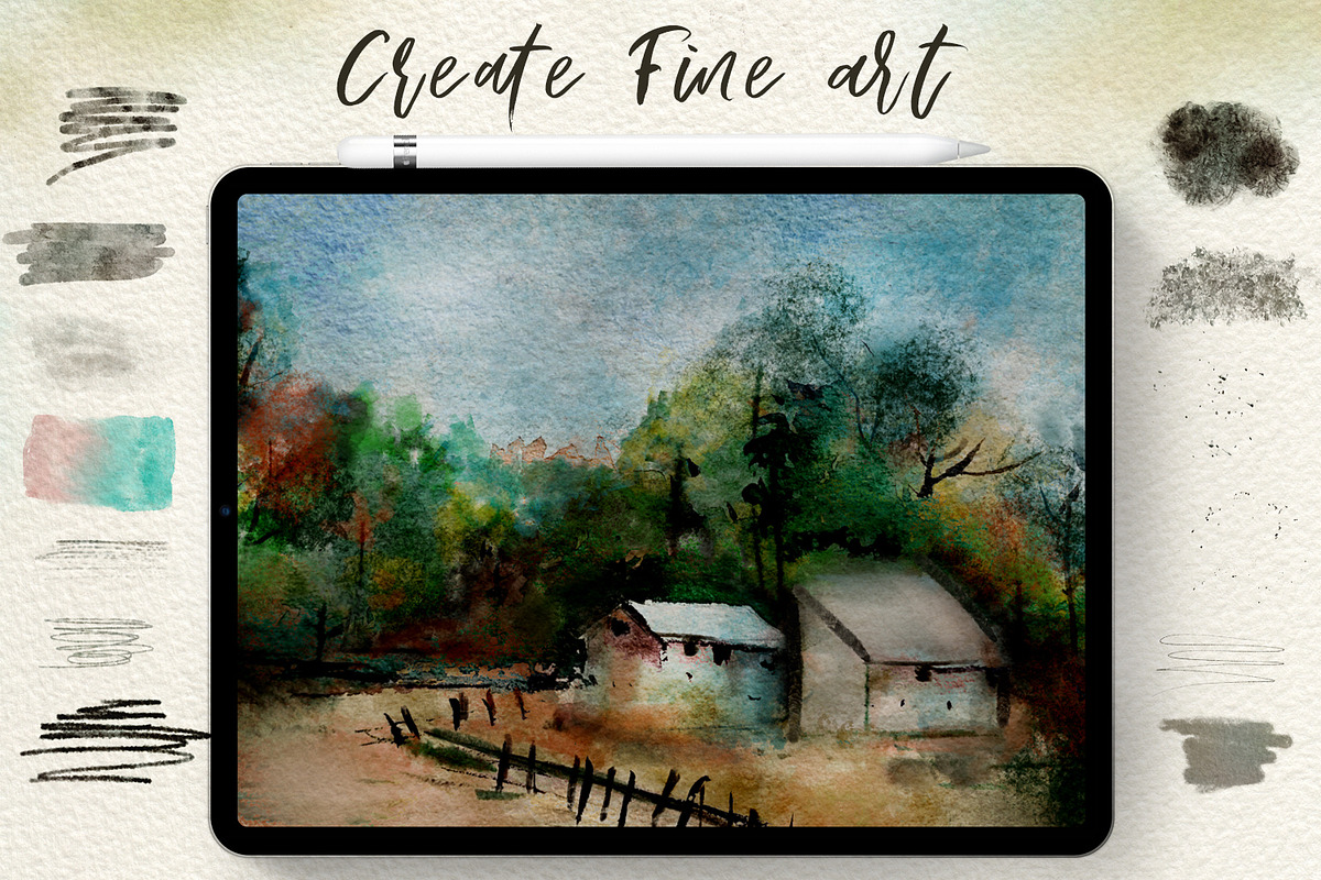 75 Procreate Watercolor Brush Bundle, a Brush Add-On by Photohacklovers (Photo 7 of 9)
