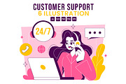 6 Customer Support Illustration, a Person Illustration by denayunebgt (Thumbnail 1 of 3)