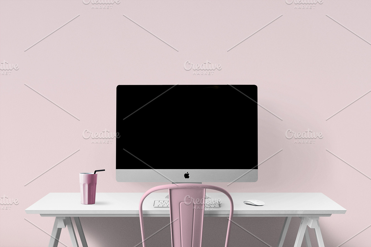 pink background & mockup bundle, a Texture Graphic by PinkJellyfish (Photo 10 of 11)