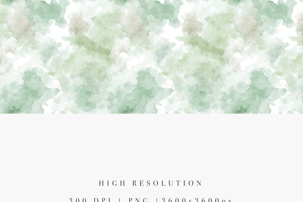Green Watercolor Pattern, a Decorative Illustration by Pati Charm Studio (Photo 5 of 7)