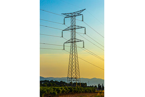 Silhouette of a black electricity, an Industrial Photo by Illustrations&photos