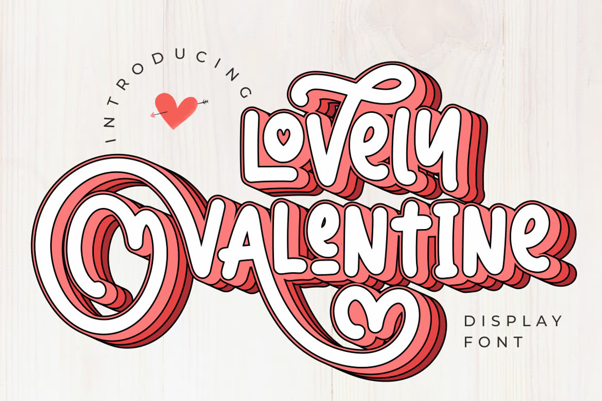 Lovely Valentine Display Font, a Handwritten Font by UInstrument (Photo 6 of 10)