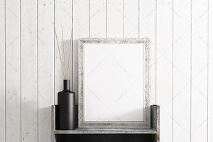 Poster Frame Rustic Metal Shelve