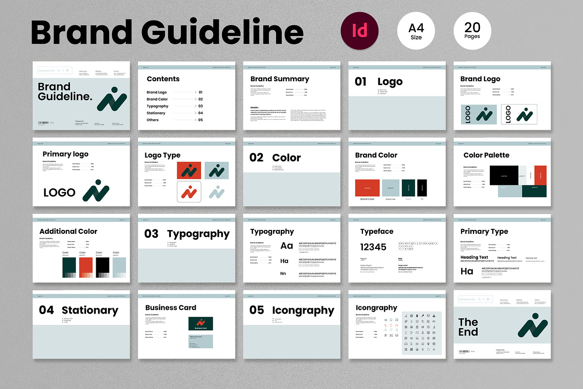 Brand Guideline Template Landscape, a Brochure Template by Slide-Agency (Photo 2 of 2)