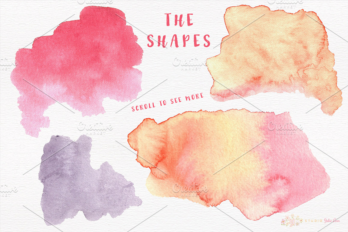 Watercolor Splotches Shapes Brushes, a Texture Graphic by Studio Julie Ann (Photo 2 of 4)