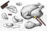 Chicken Hand Drawn Set, a Background Graphic by Epine (Thumbnail 3 of 4)