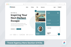 Getsoon-Travel Agency Hero Header, an UI Kit Template by SquidPixey