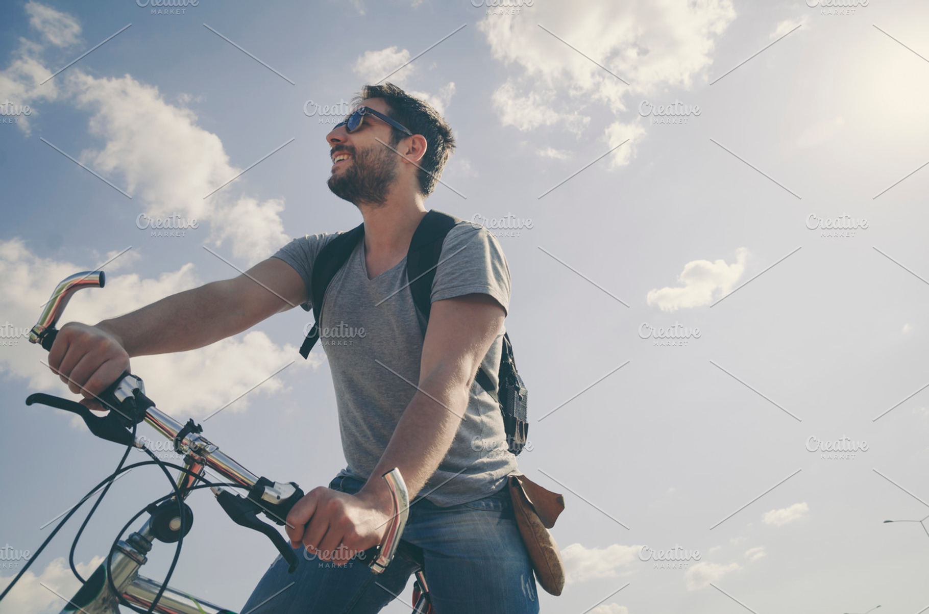 Man riding a bicycle stock photo containing man and bike, a Sports & Recreation Photo by hitdelight