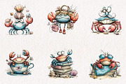 Whimsical Quirky Crab Clipart, a Seasonal Illustration by CreationArt (Thumbnail 2 of 5)