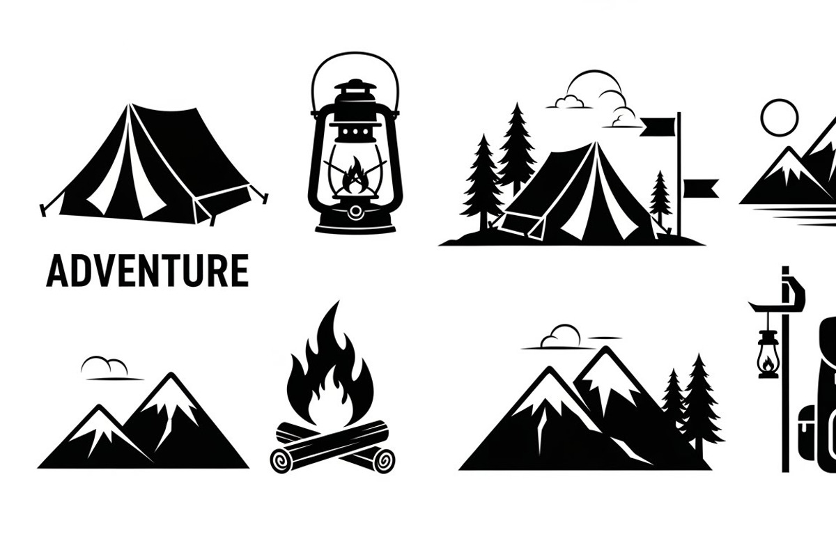 Camping Adventure Silhouette Icon, an Illustration by Artivon (Photo 39 of 51)