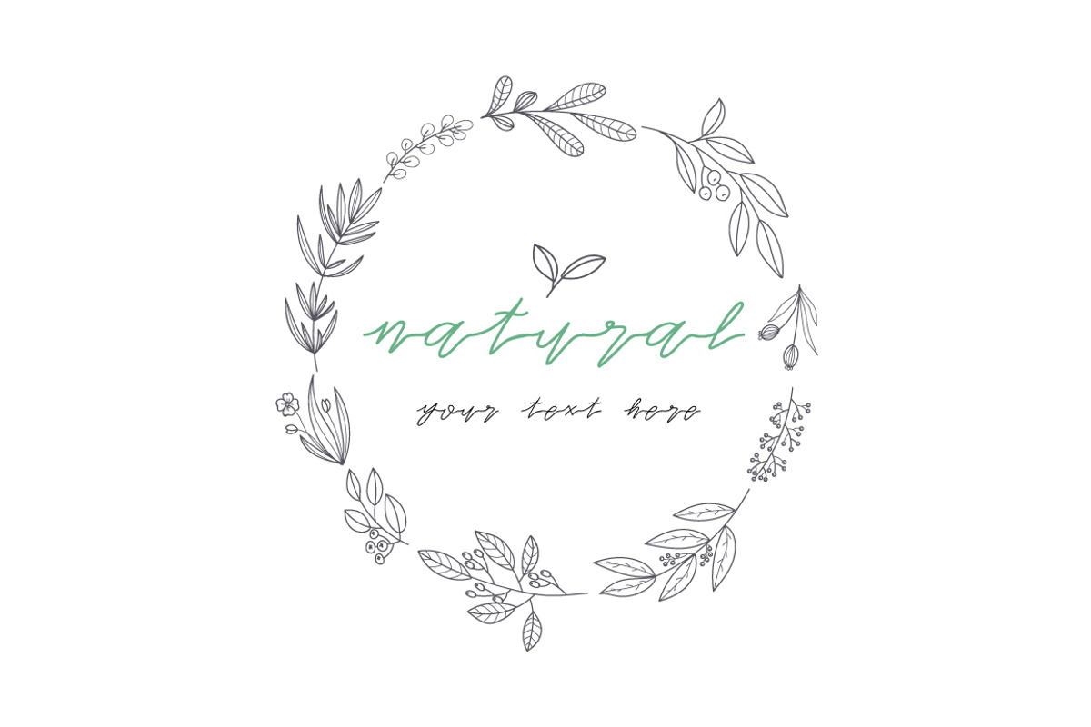 HAND DRAWN NATURAL HERB&LEAF VECTOR preview 4