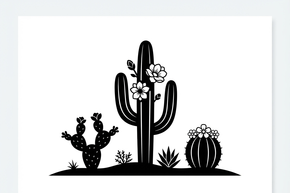 60 Desert Cactus Floral Silhouette, a Seasonal Illustration by Amazin_art (Photo 15 of 35)