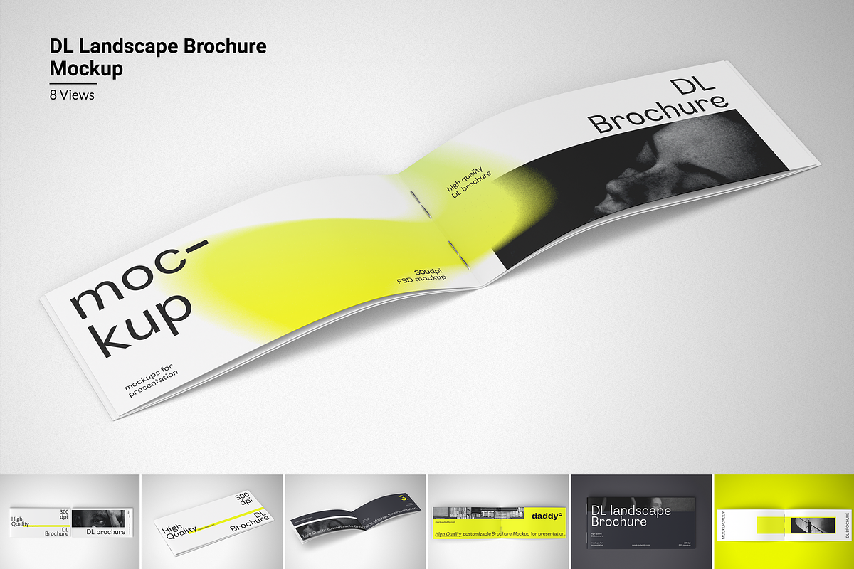 DL Landscape Brochure Mockup, a Product Mockup by Mockupdaddy (Photo 1 of 15)