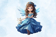 Cute little fairy Clipart, a Seasonal Illustration by Craft Nest (Thumbnail 5 of 5)