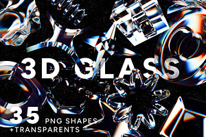 3D Glass PNG Shape Transparents