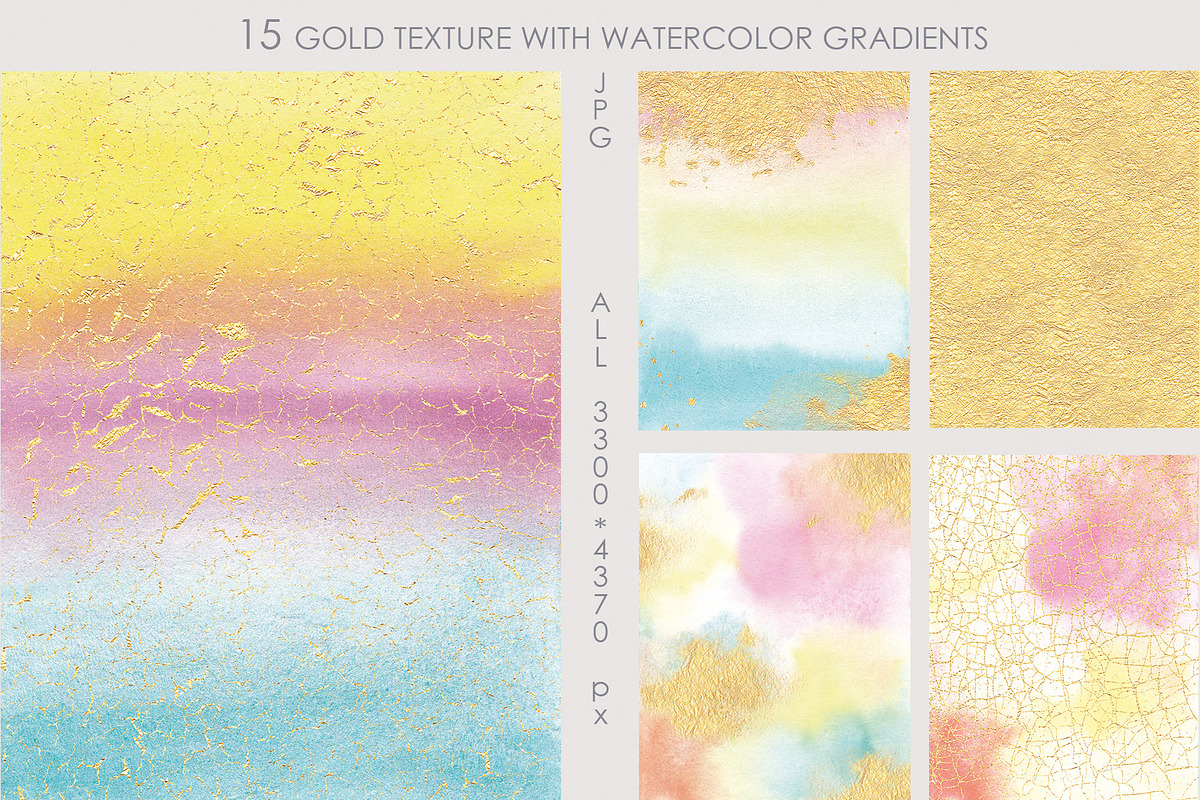 Pastel Watercolor & Gold Textures, a Texture Graphic by InstaDesignPro (Photo 4 of 12)