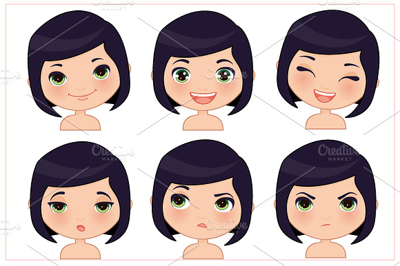 Girl Expressions Set