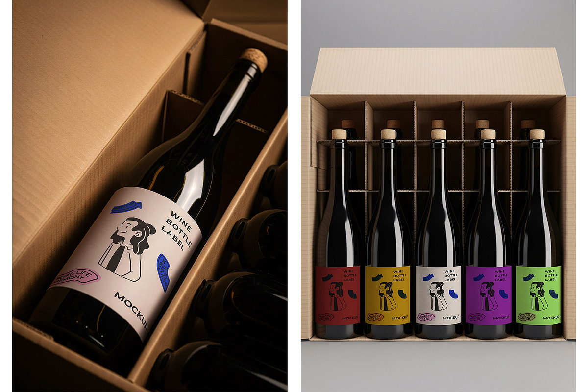 Wine Bottle Mockup, a Product Mockup by Aquarianz Studio (Photo 4 of 4)