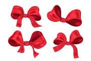 Red ribbon bows set, an Object Illustration by Yayasya (Thumbnail 1 of 3)