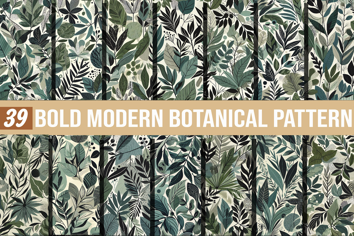 Bold Modern Botanical Pattern, a Background Graphic by DreamCafeArt (Photo 1 of 5)