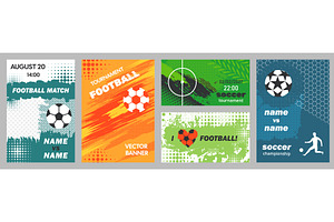 Grunge halftone soccer banners, an Illustration by winwin.art
