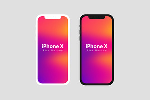 iPhone X, iPhone 11 Flat Mockup