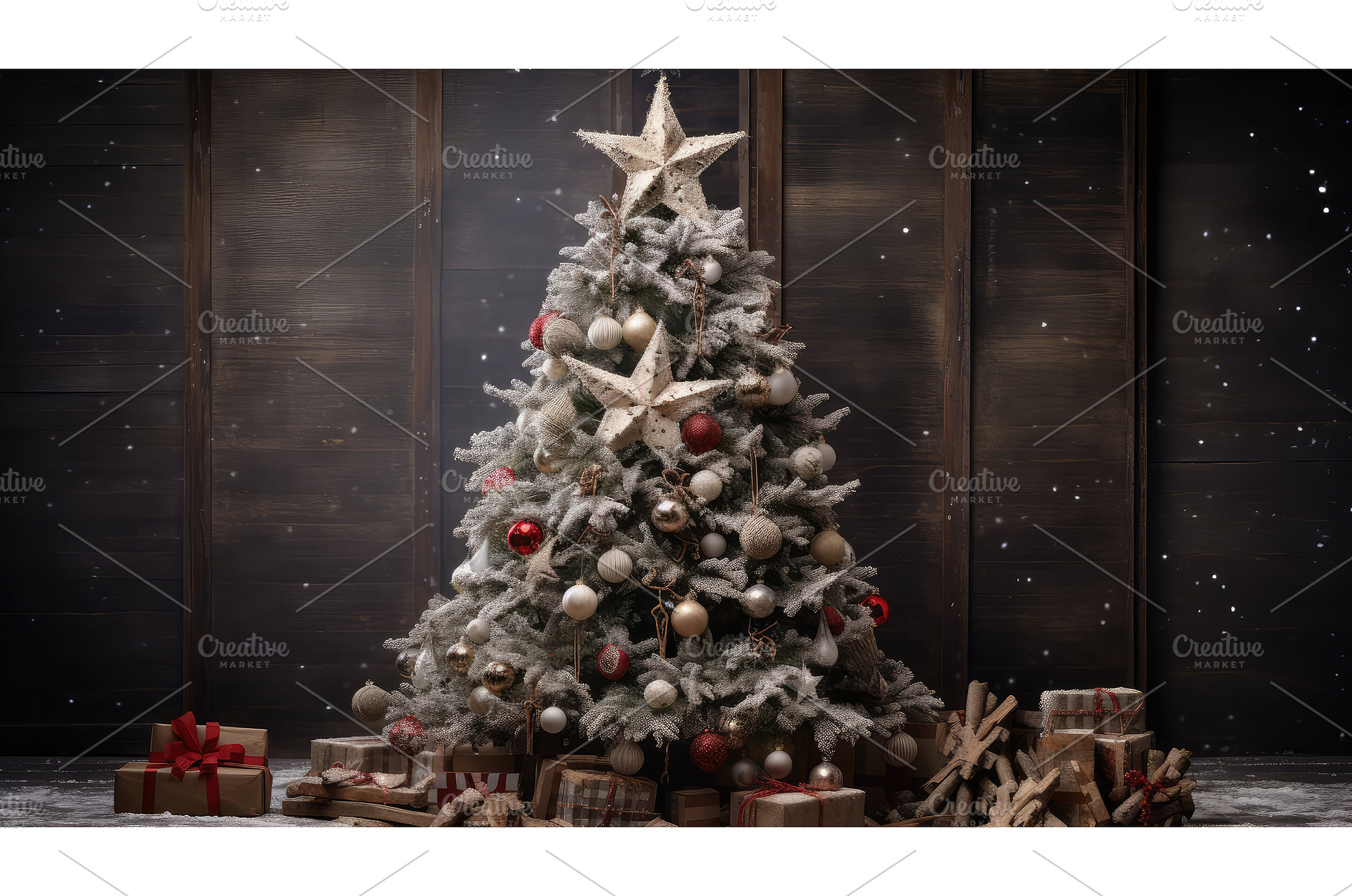 charming christmas tree stars ai, a Background Photo by pikepicture