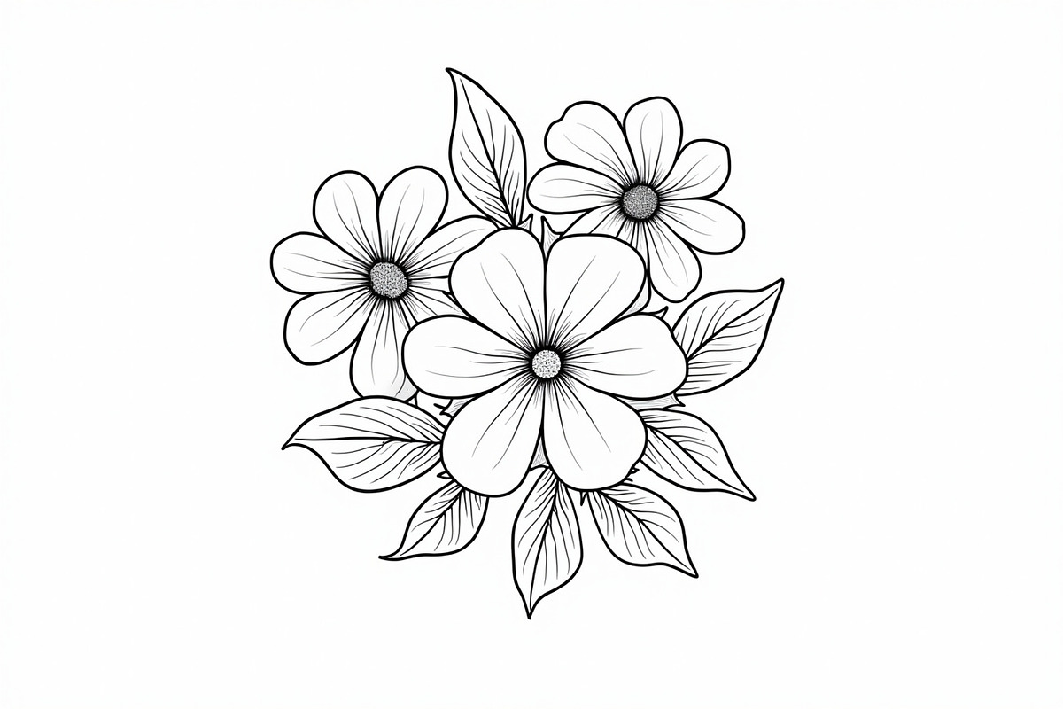 Hand Drawn Floral Coloring Pages, an Illustration by hafijul (Photo 4 of 9)