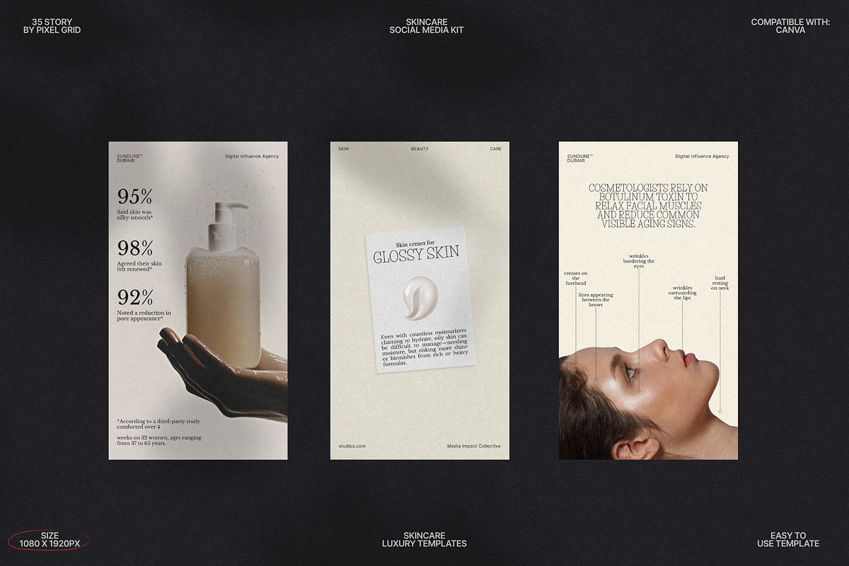 Minimal Skincare Story Templates preview 8