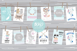 12 cute lovely design boho cards6#