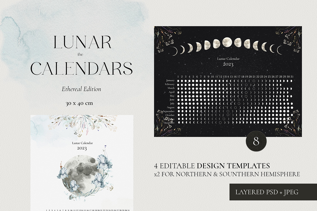 2023 LUNAR CALENDAR Ethereal Edition, a Decorative Illustration by Lana Elanor (Photo 2 of 17)