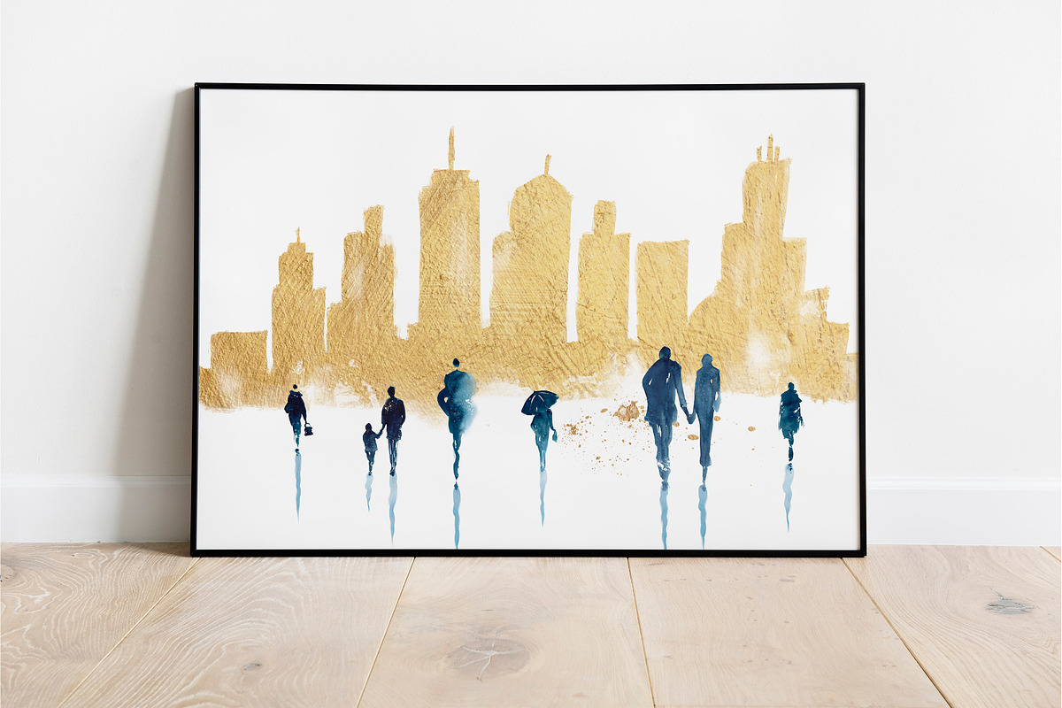 Watercolor Silhouettes People Set, a Person Illustration by AlineArtStore (Photo 8 of 12)