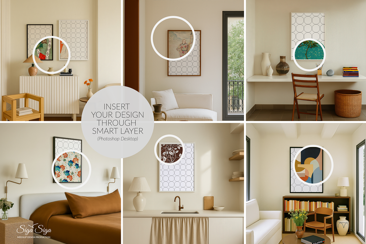 6 Mockup Set Mediterranean Poster, a Product Mockup by SigaSigaMockup (Photo 2 of 4)