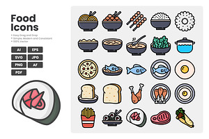 Delicious Food Icon Pack, a Duotone Icon by erifqizeicon
