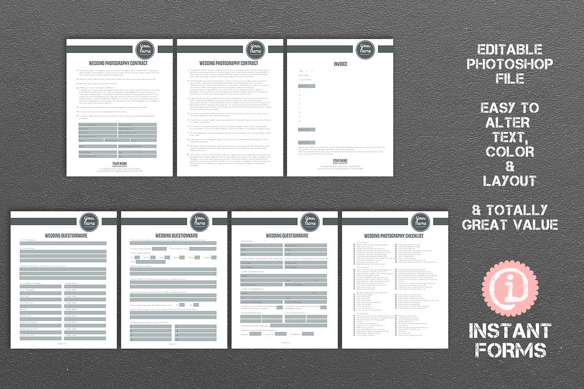 Photography Forms and Contracts, a Stationery Template by InstantForms (Photo 1 of 3)