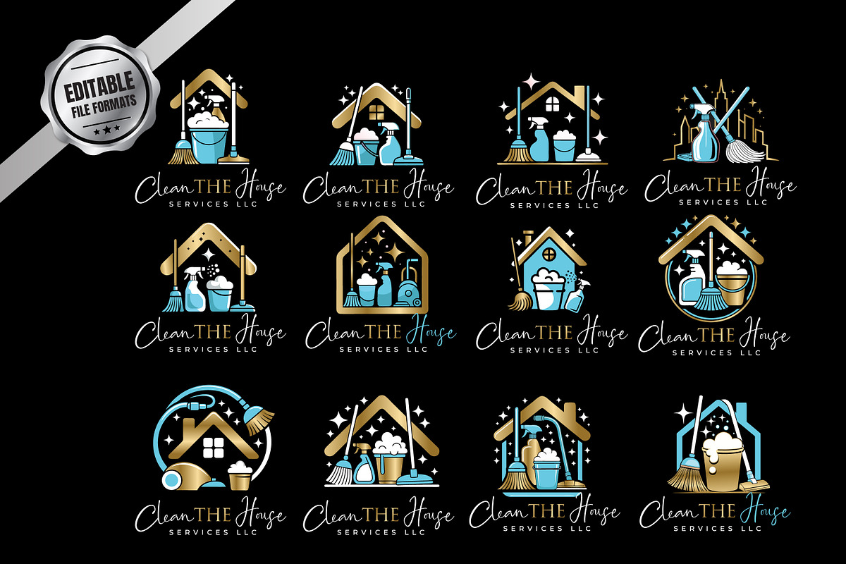 12 Feminine House Cleaning Logo, a Branding & Logo Template by Guavanaboy (Photo 1 of 4)