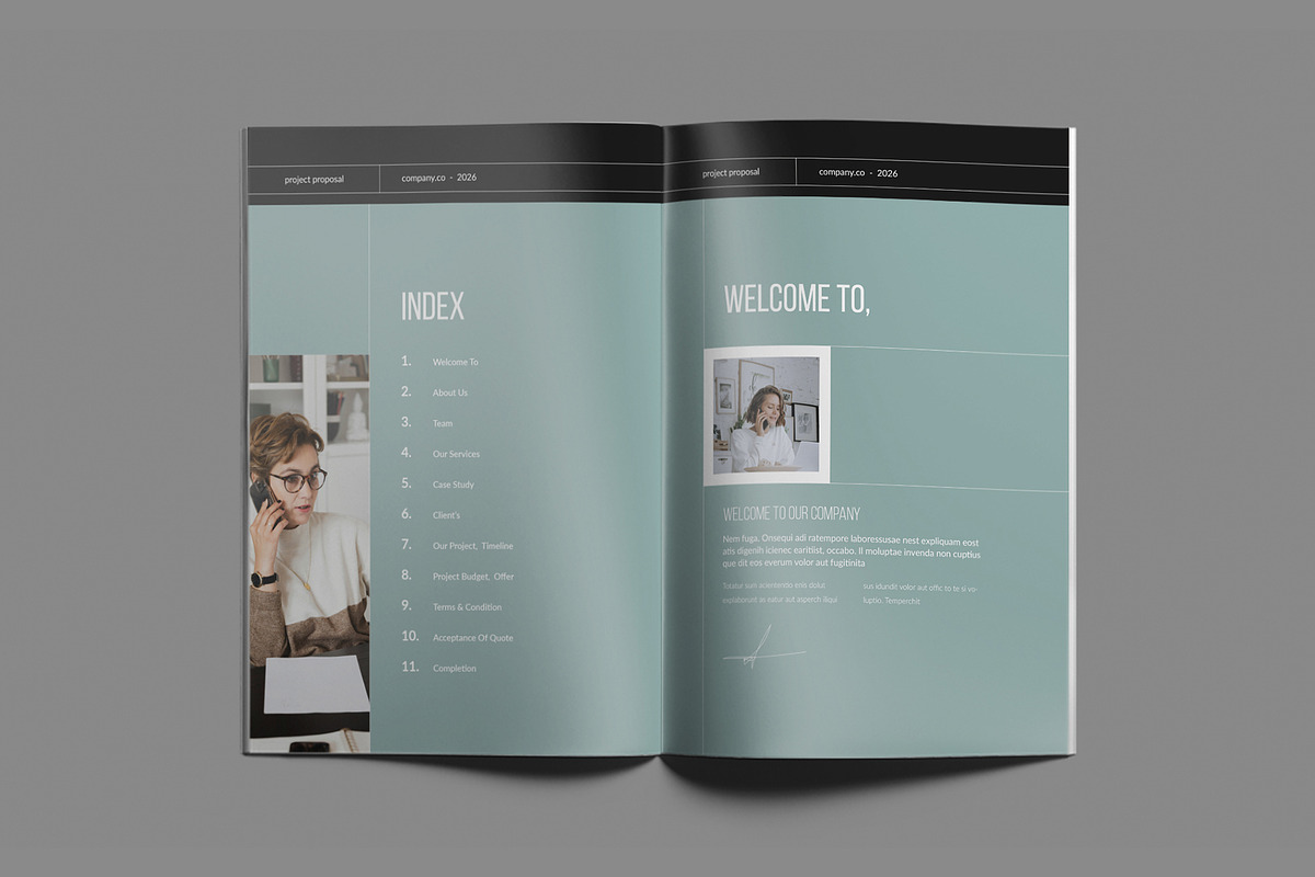 Project Proposal Brochure Template, a Brochure Template by White Graphic (Photo 3 of 16)