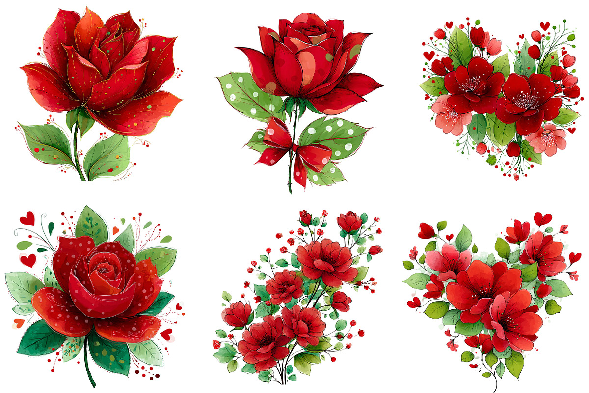 Valentine Rose Flower, an Illustration by CreationArt (Photo 5 of 5)