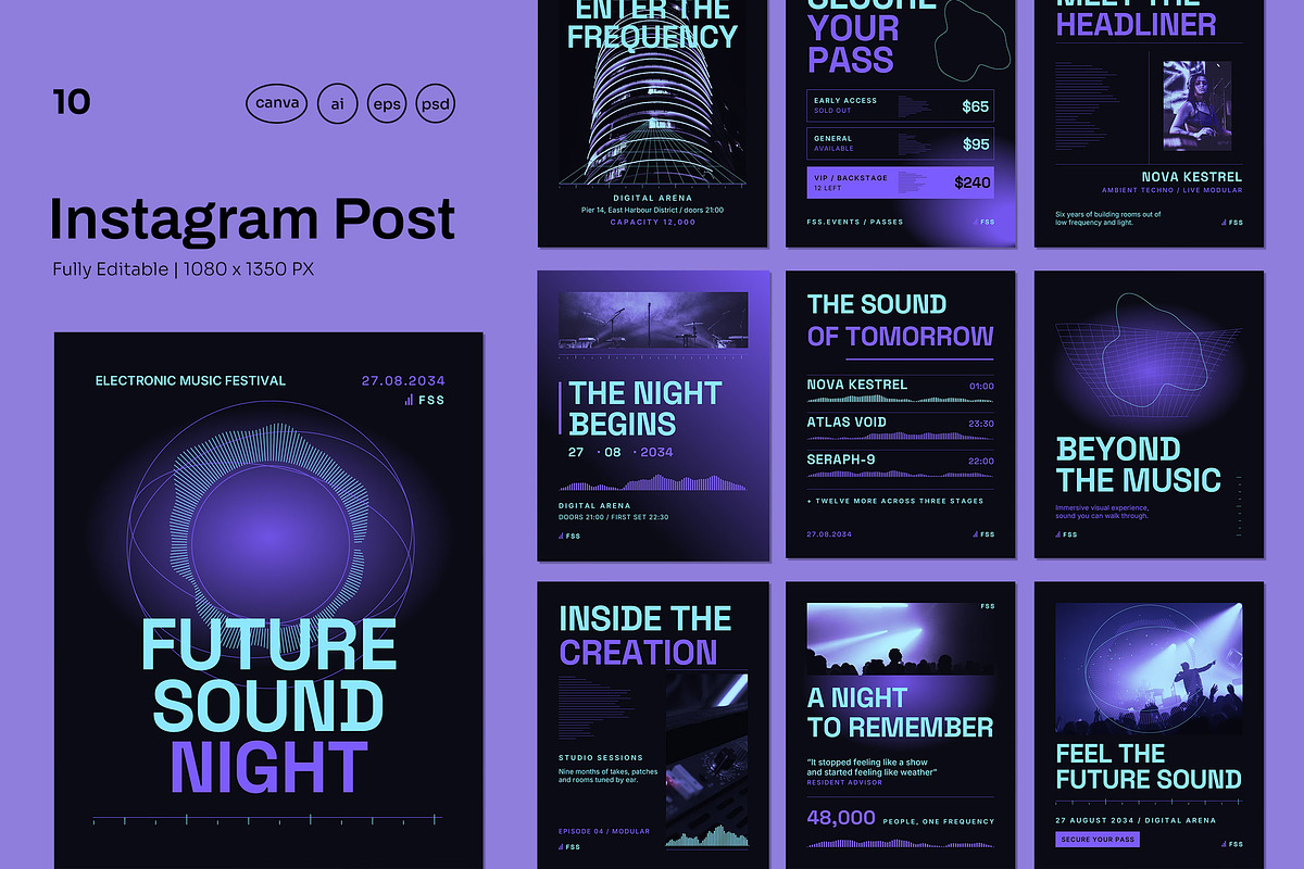 Future Music Event Social Media, a Social Media Template by Pitchlook.Studio (Photo 1 of 3)