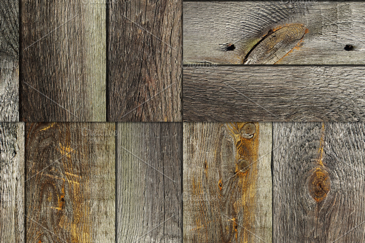 Old Dark Distressed Wood Textures preview 4