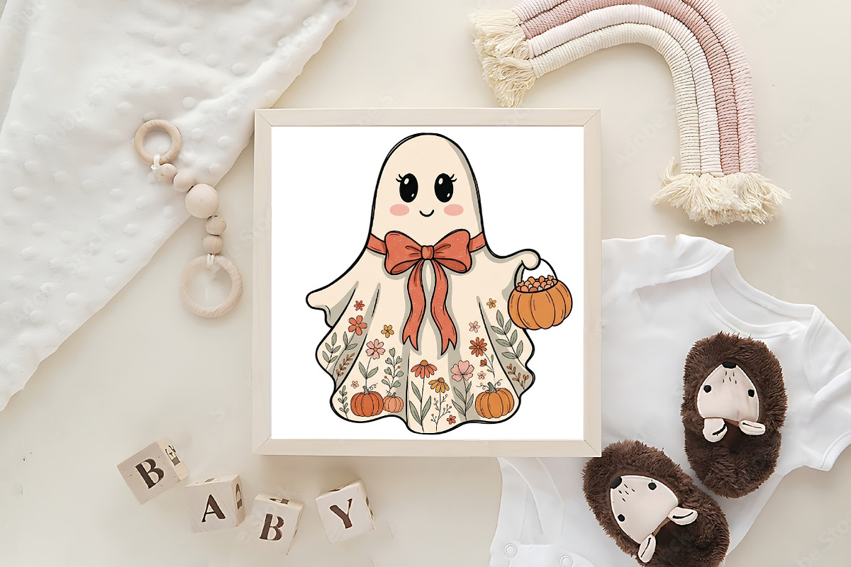 Cute Halloween Ghost PNG, a Work Illustration by CraftArtStudio (Photo 4 of 4)