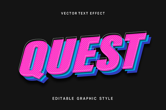 Retro 3D Halftone Bold Text Effect preview 3
