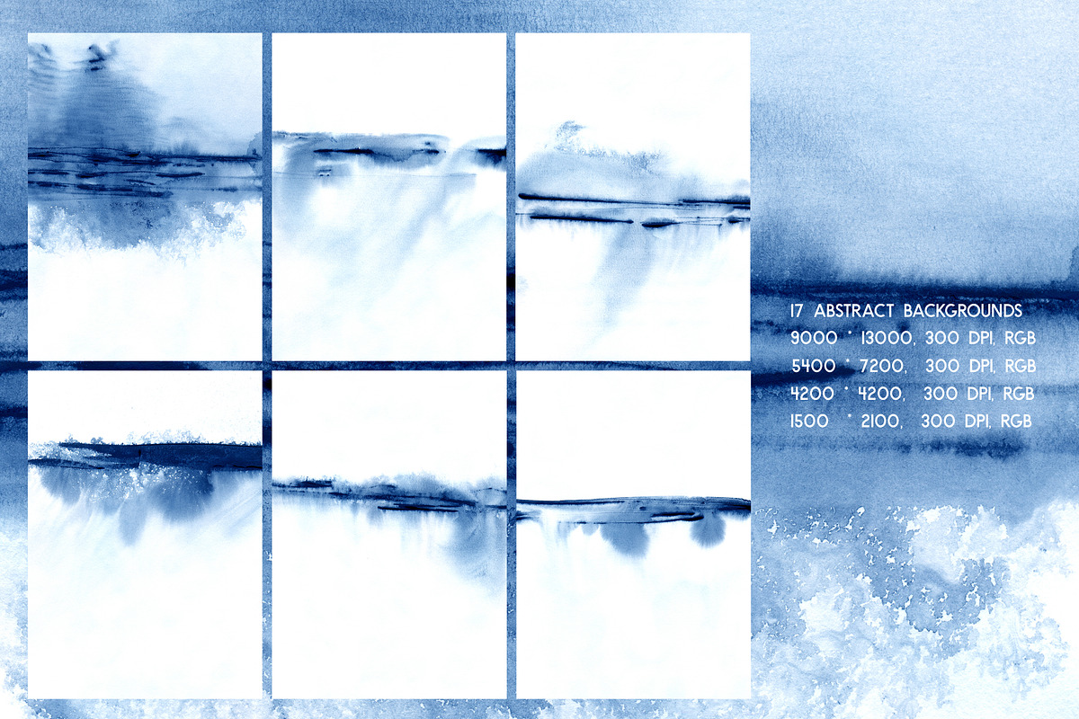 Blue watercolor backgrounds, a Texture Graphic by Soffi Sk (Photo 9 of 11)