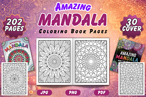 Amazing Mandala Coloring Book Pages, a Decorative Illustration by Neon Studio