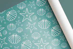 Mermaid Seamless Patterns Set