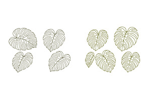 Monstera leaf designs in various, an Illustration by ZinetroN