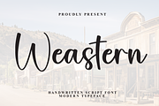 Weastern | Script Font, a Handwritten Font by Scratchones (Thumbnail 1 of 8)