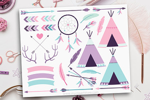 Tribal Elements Vector Clipart, Girl