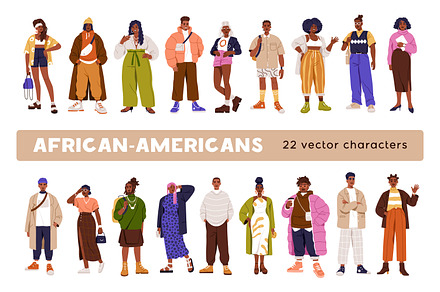 Modern african american people set, a Person Illustration by Good Studio
